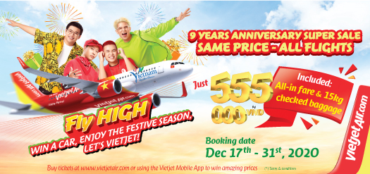 9 Years Anniversary Super Sale! Same Price – All Flights