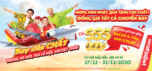 Mừng Sinh Nhật, Quà Tặng Cực Chất! Đồng Giá Tất Cả Chuyến Bay