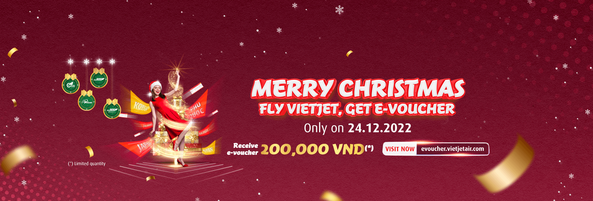 Merry Christmas! Fly Vietjet, Get E-voucher!