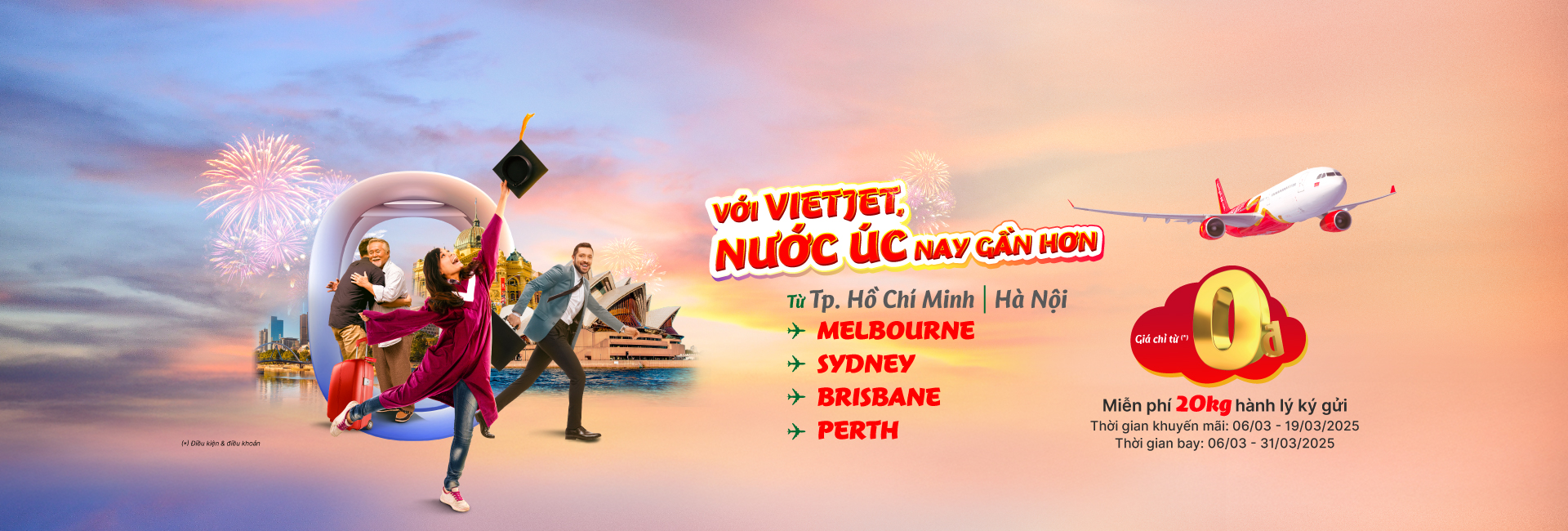 Bay Đài Loan, Úc - Miễn phí 20kg hành lý ký gửi