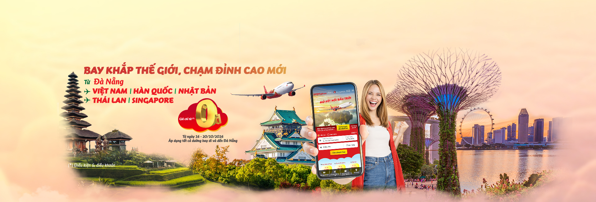 Từ Đà Nẵng bay khắp thế giới chỉ từ 0 đồng (từ 16 - 20/10, 2026)