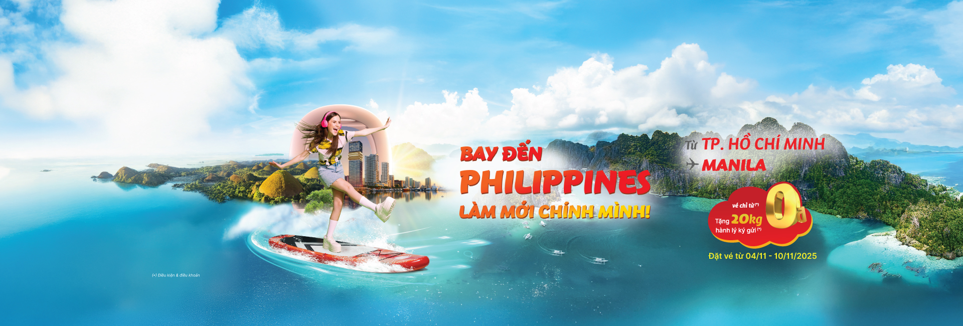Bay đến Philippines làm mới chính mình