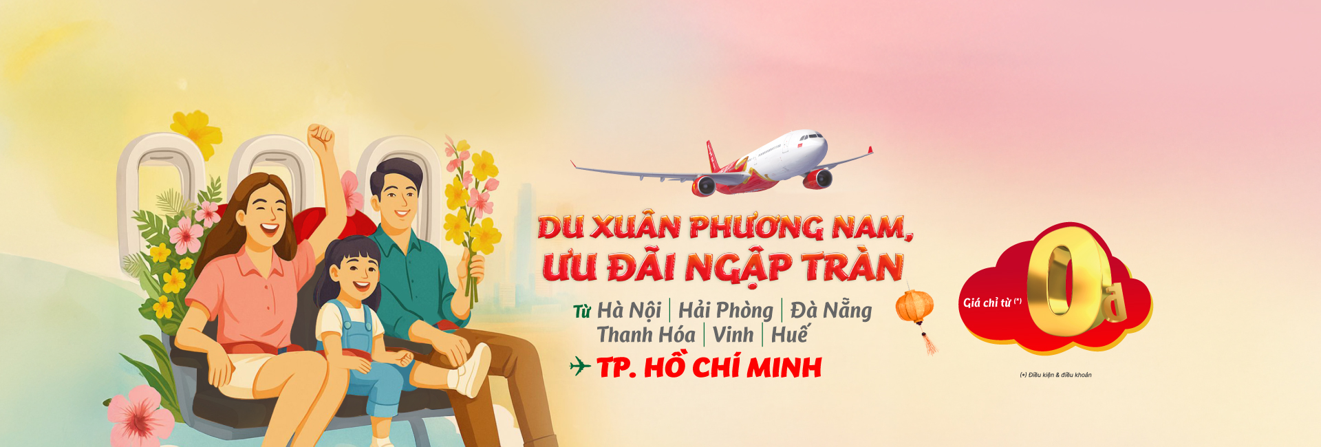 Du xuân phương Nam Tết 2026 chỉ từ 0 Đồng