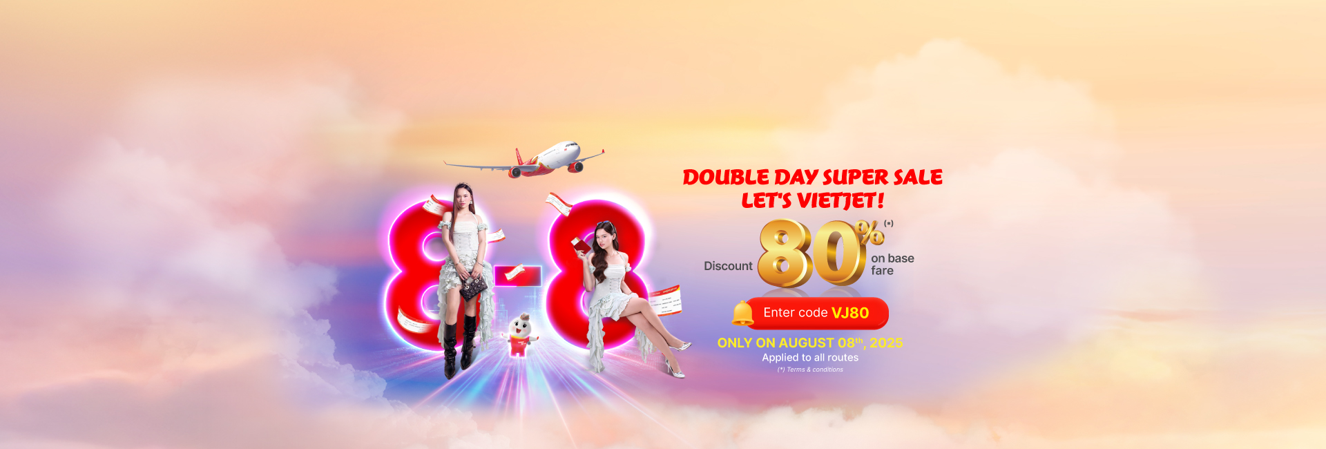 8月8日大優惠，一起越捷吧！