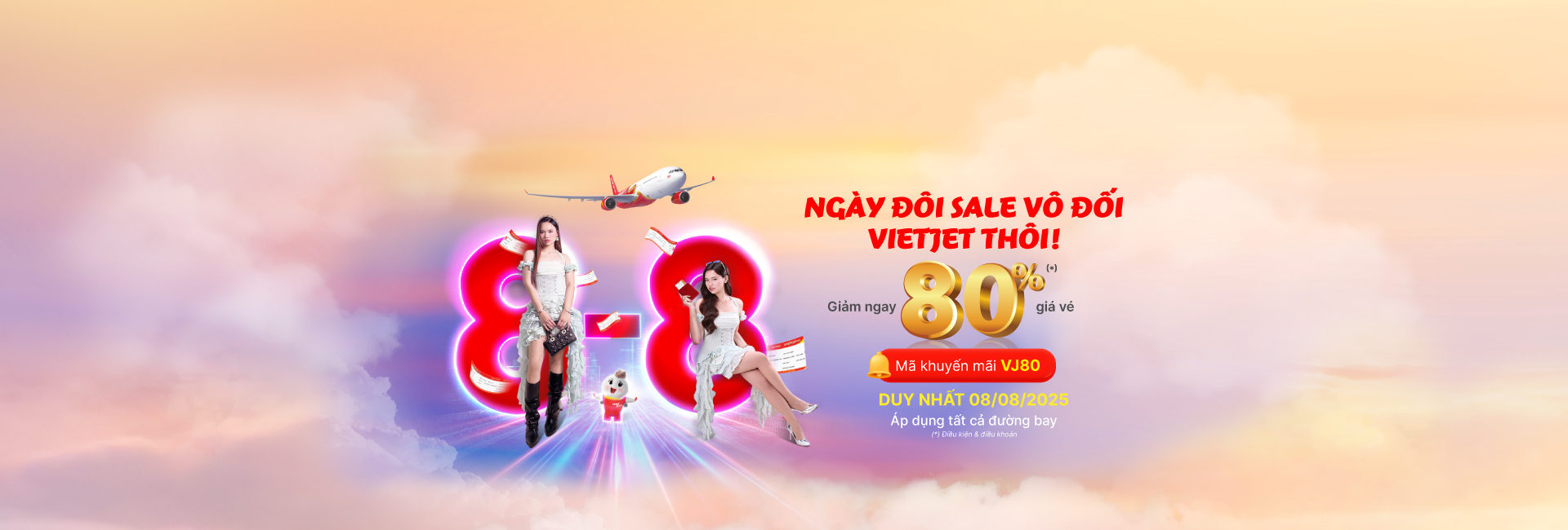 Ngày đôi 8/8, sale vô đối Vietjet thôi !