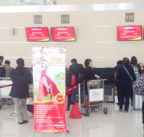 ĐIỂM CHECK IN VIETJET SÂN BAY NỘI BÀI Ở QUẦY A1 ĐẾN A14