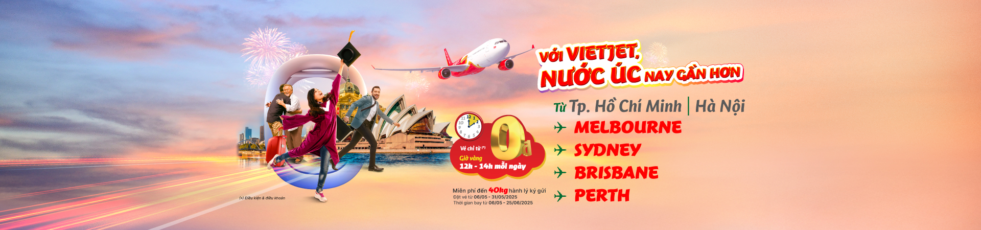Với Vietjet nước Úc nay gần hơn, tặng đến 40kg hành lý ký gửi!