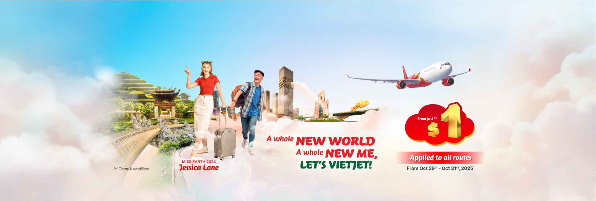 Tickets from just USD 1, excluding all taxes & fees (Oct 29th - 31st,2025)  | Vietjet Air