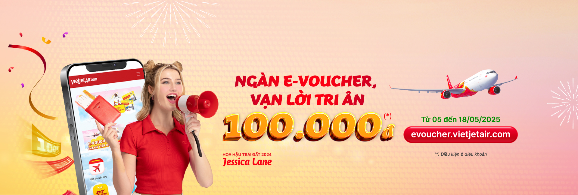 Vietjet tặng khách hàng E-Voucher khi mua vé