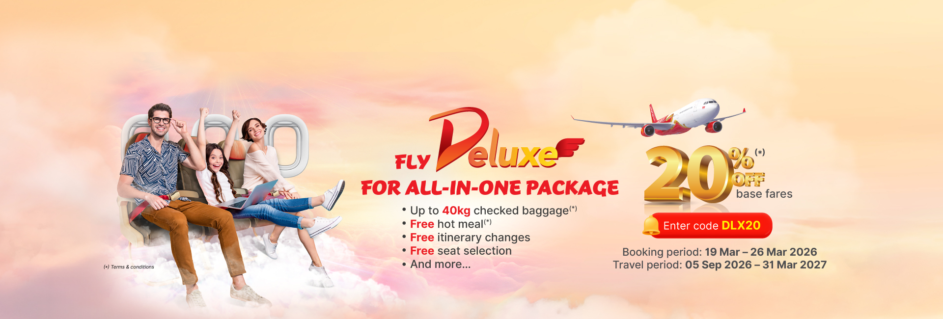 Vietnam is calling, let's Vietjet: Eco fares from just USD1 & 20% off Deluxe fares