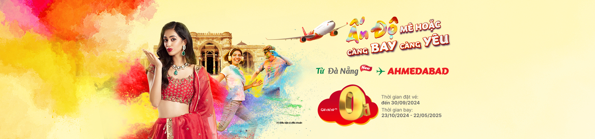 ẤN ĐỘ MÊ HOẶC CÀNG BAY CÀNG YÊU VÉ CHỈ TỪ 0 ĐỒNG TRÊN WEBSITE APP VIETJET AIR