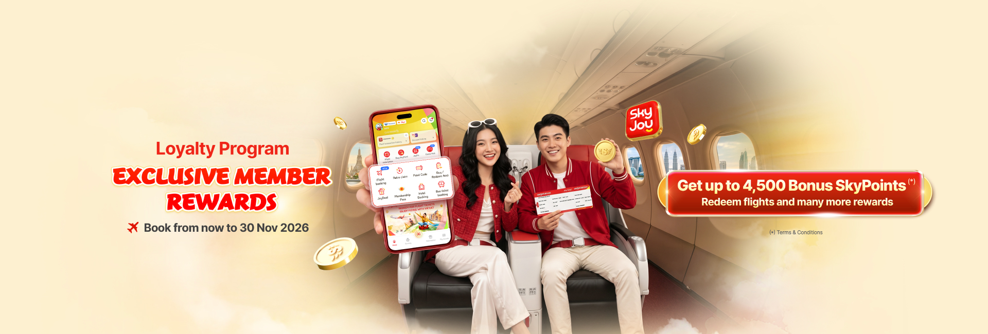 Earn extra SkyPoints when booking Vietjet flights