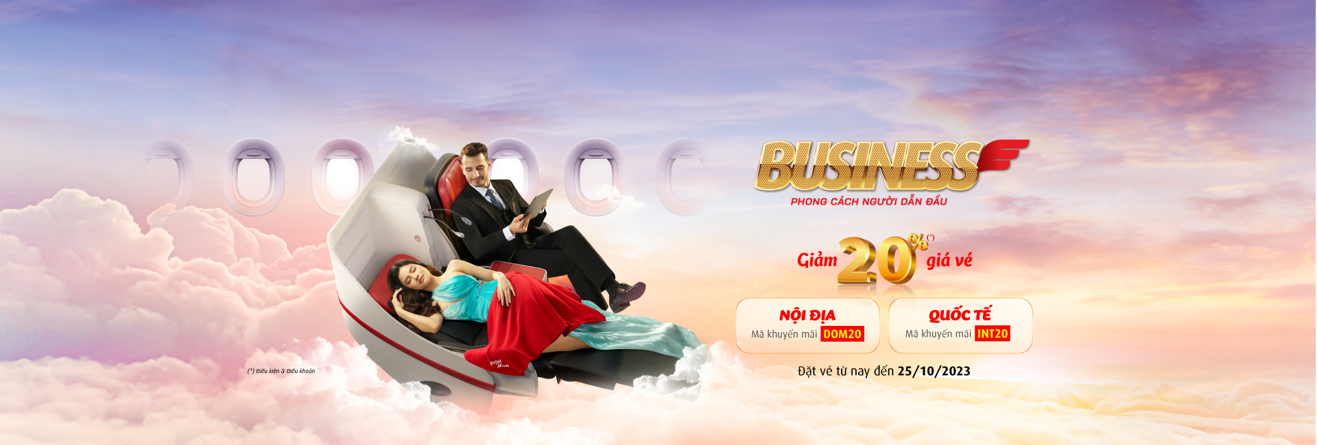 BAY SKYBOSS & BUSINESS KHẮP VIỆT NAM VÀ QUỐC TẾ VỚI ƯU ĐÃI LÊN ĐẾN 20% TỪ VIETJET!