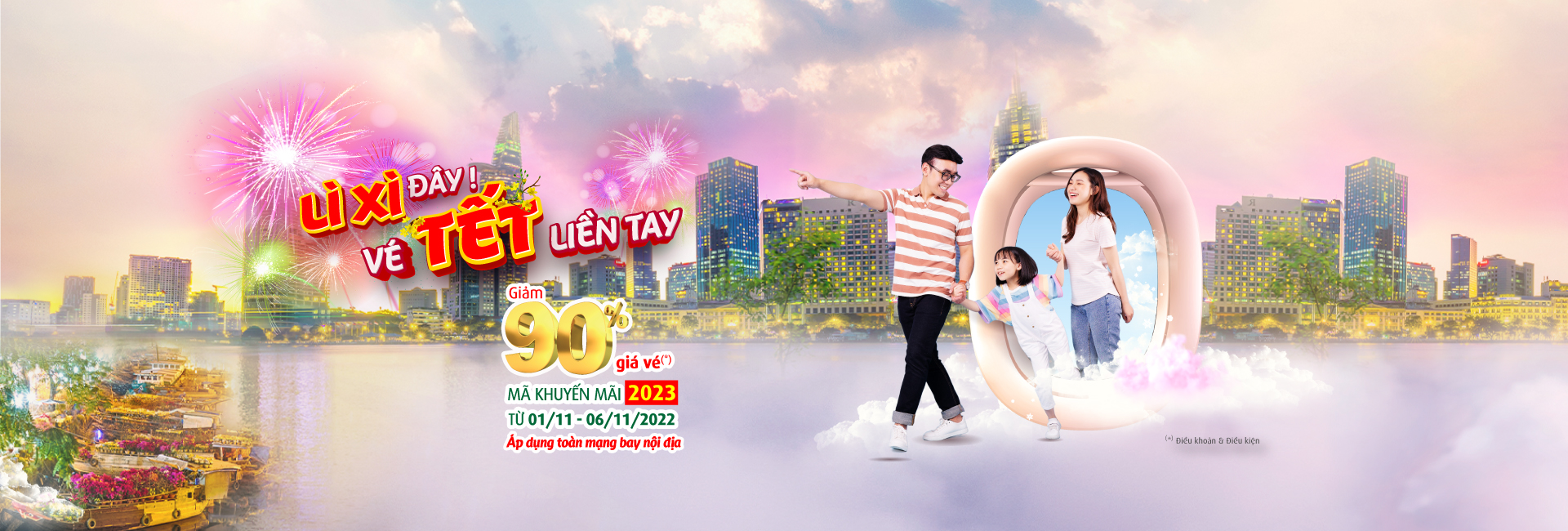 Lì xì đây! vé tết liền tay, giảm tới 90%