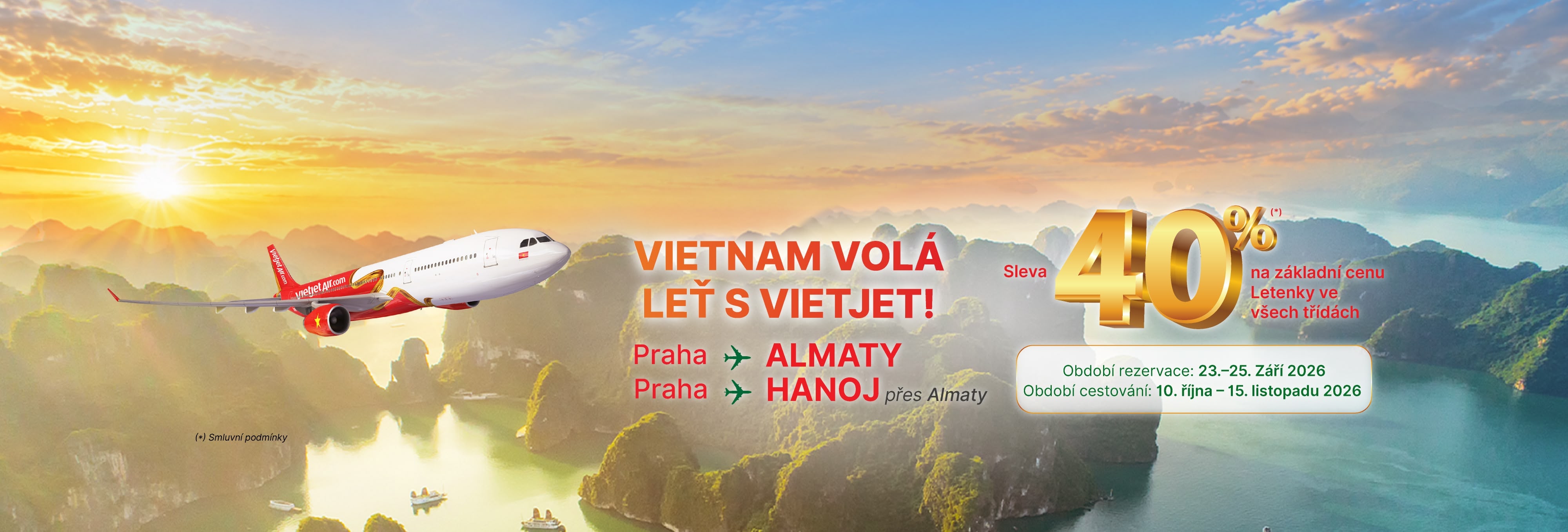 VIETNAM VOLÁ LEŤ S VIETJET!– SLEVA AŽ 40 % NA VŠECHNY TŘÍDY (23.–25. září 2026)