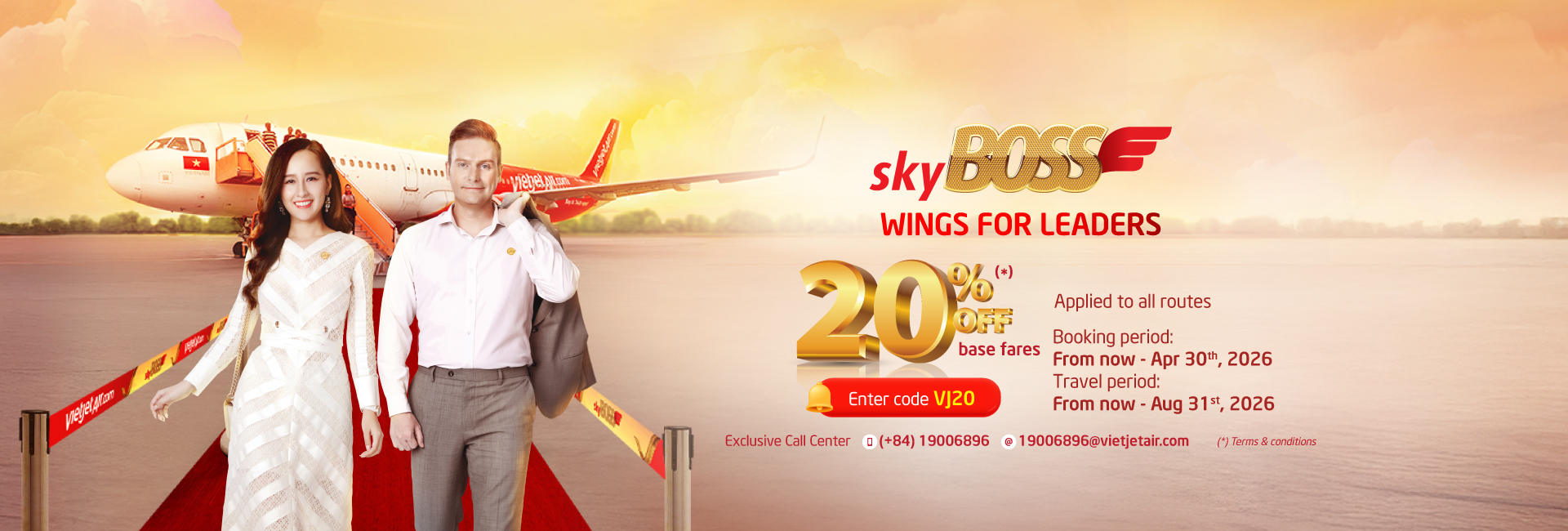 Promotion: 20% off for Deluxe, SkyBoss, and Business Class From Now to April 30th, 2026 (GMT+7)