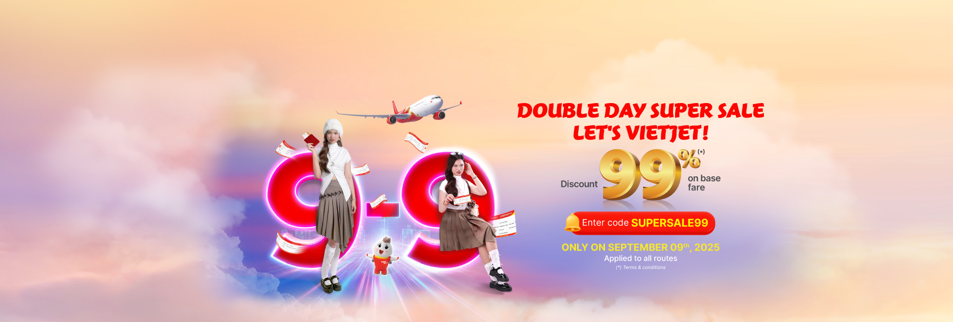 Double day 9/9, super sale, let's Vietjet!