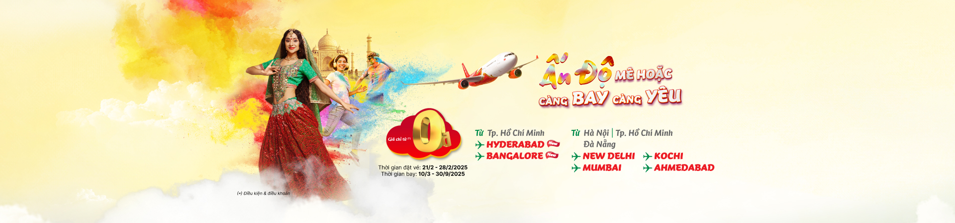 Ấn Độ mê hoặc càng bay càng yêu vé chỉ từ 0 đồng trên website app Vietjet Air
