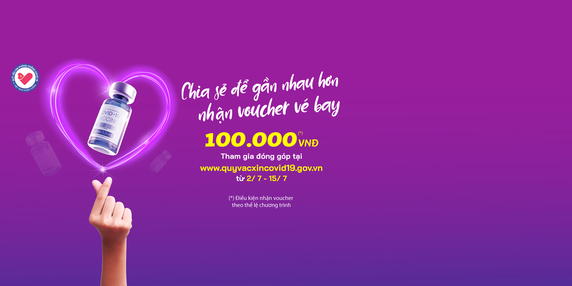 Chia sẻ để gần nhau hơn nhận voucher vé bay