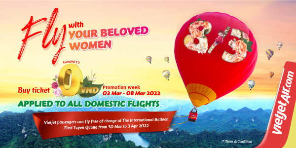 Fly with your beloved women-promotion ticket from just 0USD