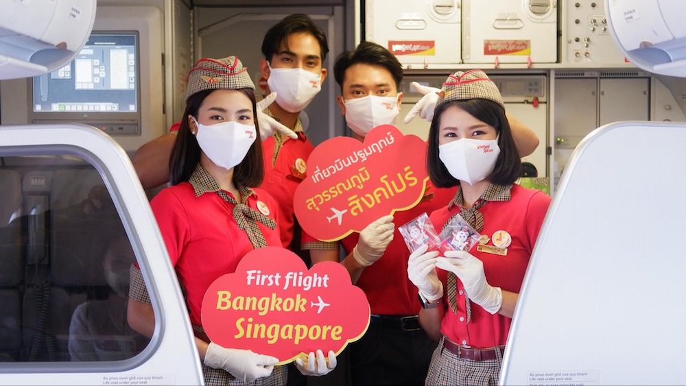 Vietjet Thái Lan liên tục mở rộng mạng bay quốc tế, khai trương đường bay Bangkok – Singapore đón đầu nhu cầu bay tăng mạnh
