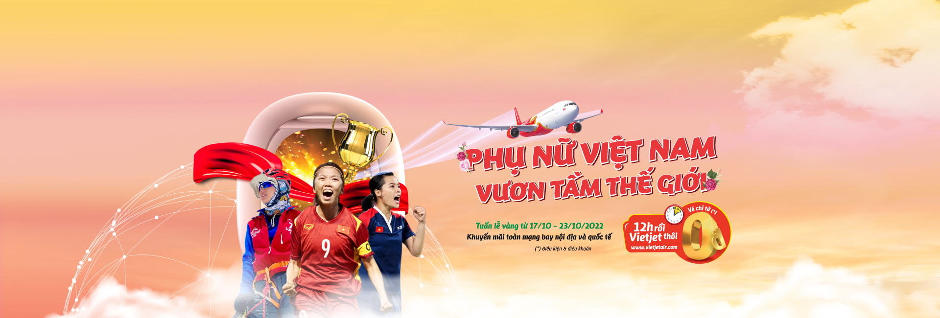 Phụ nữ Việt Nam - Vươn tầm thế giới - Vé bay 0đ chào mừng ngày phụ nữ Việt Nam 20/10