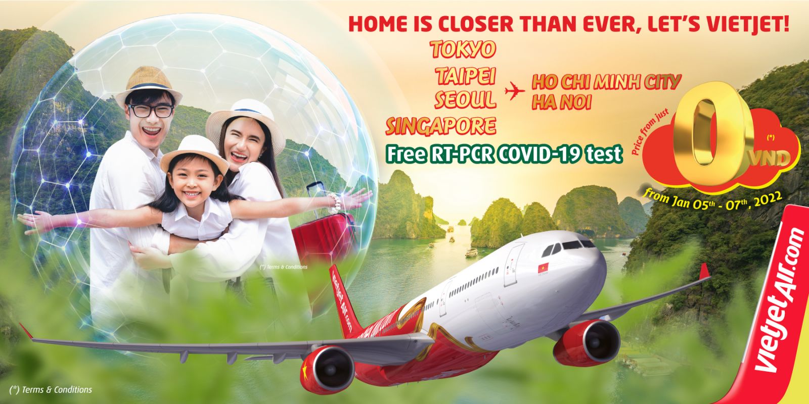 家比以往任何時候都更近，讓我們一起搭 Vietjet！