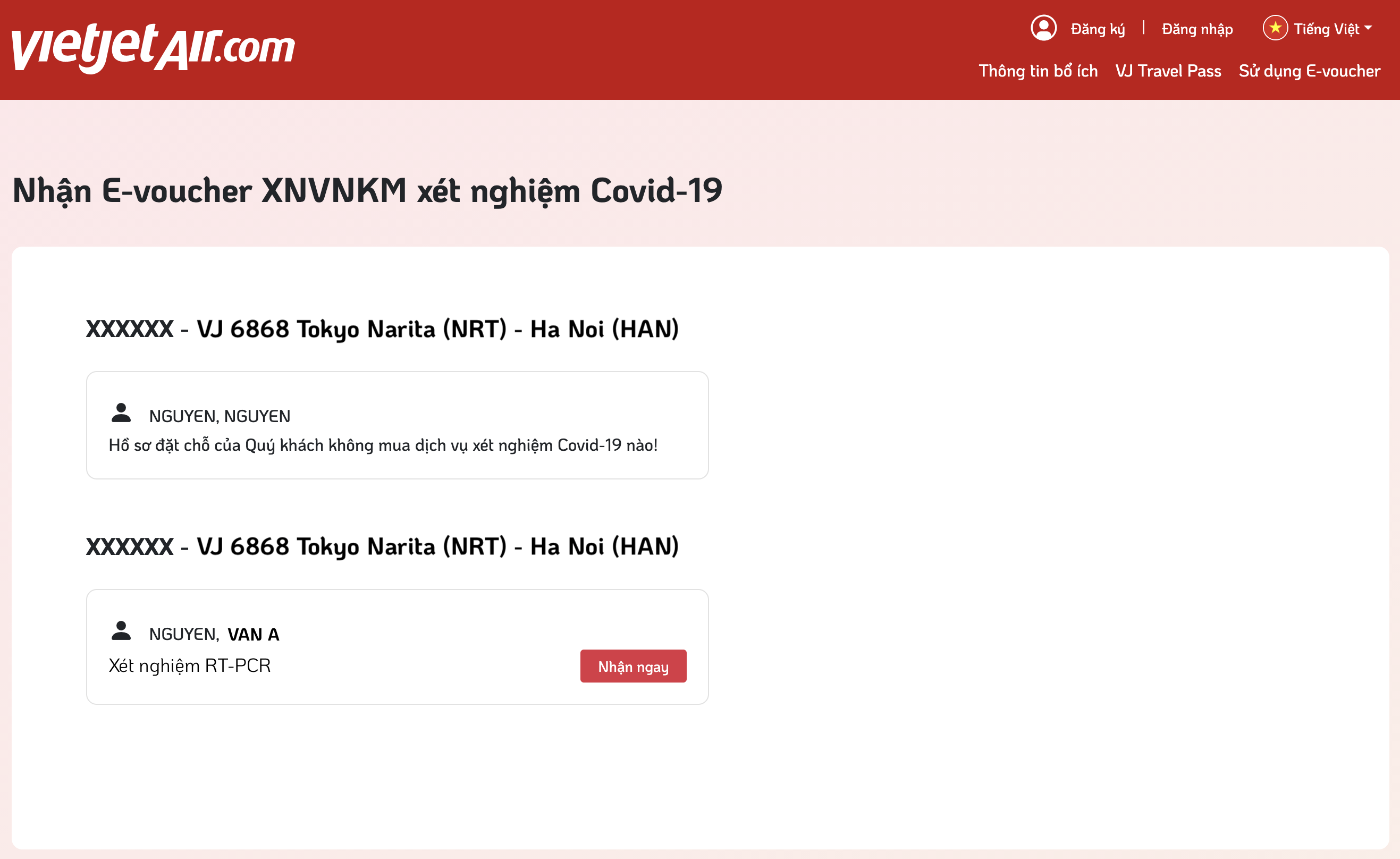 Instructions for Covid19 testing voucher Vietjet Air