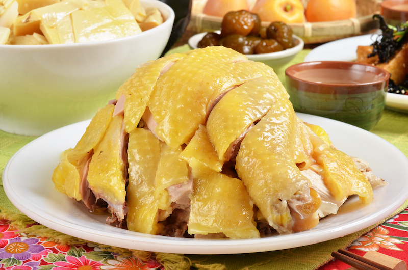 Gà trống thiến luộc