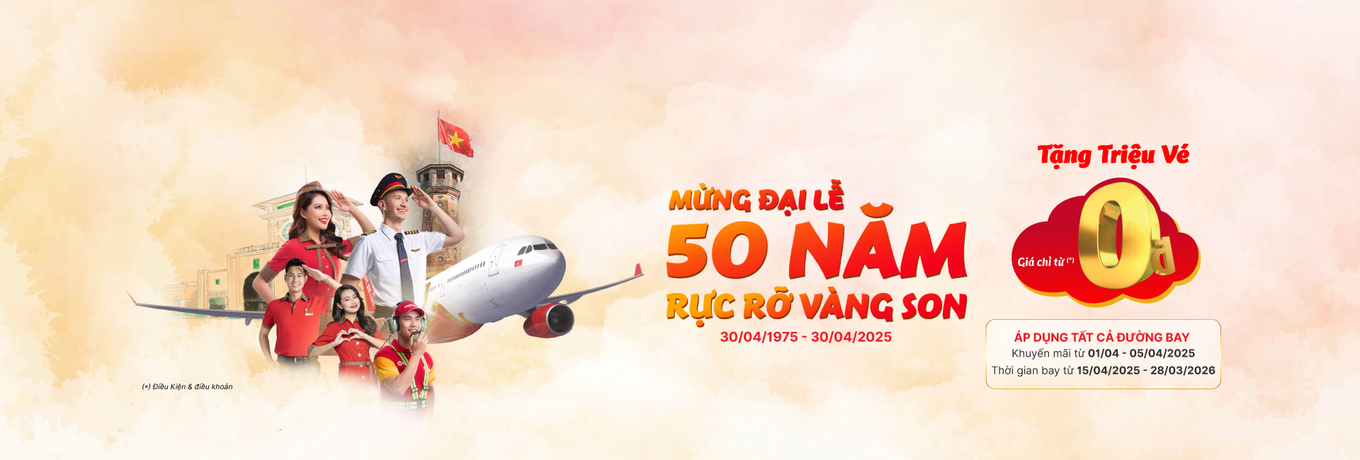 50 năm rực rỡ - Triệu vé 0 đồng - Bay khắp thế giới