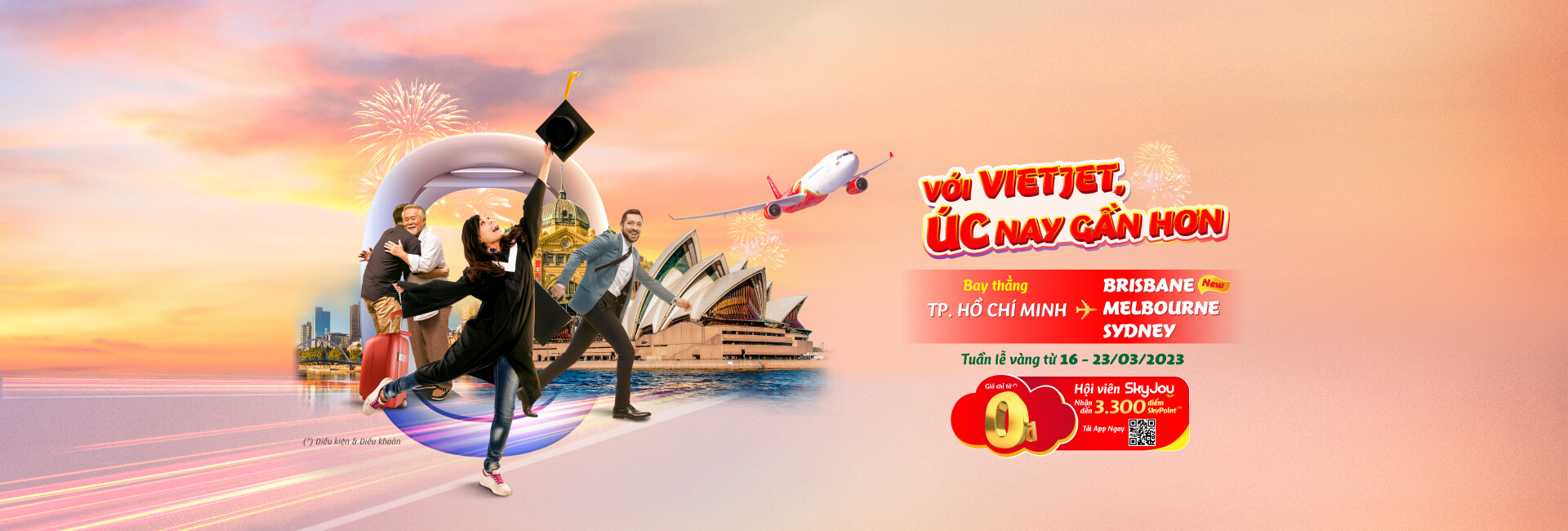 Mở bán đường bay Brisbane, 7 ngày vàng bay úc giá chỉ 0 đồng