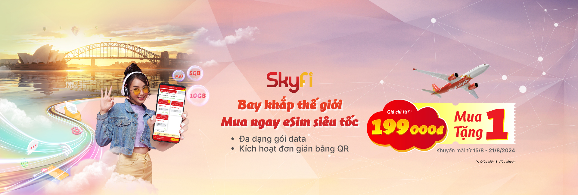 Bay khắp thế giới  Mua ngay eSim siêu tốc