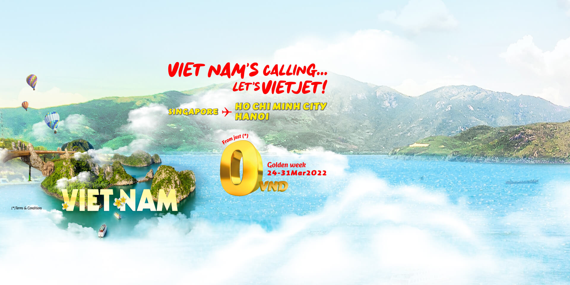 No barrier - price from just 0NVD! promotion applied to international flights