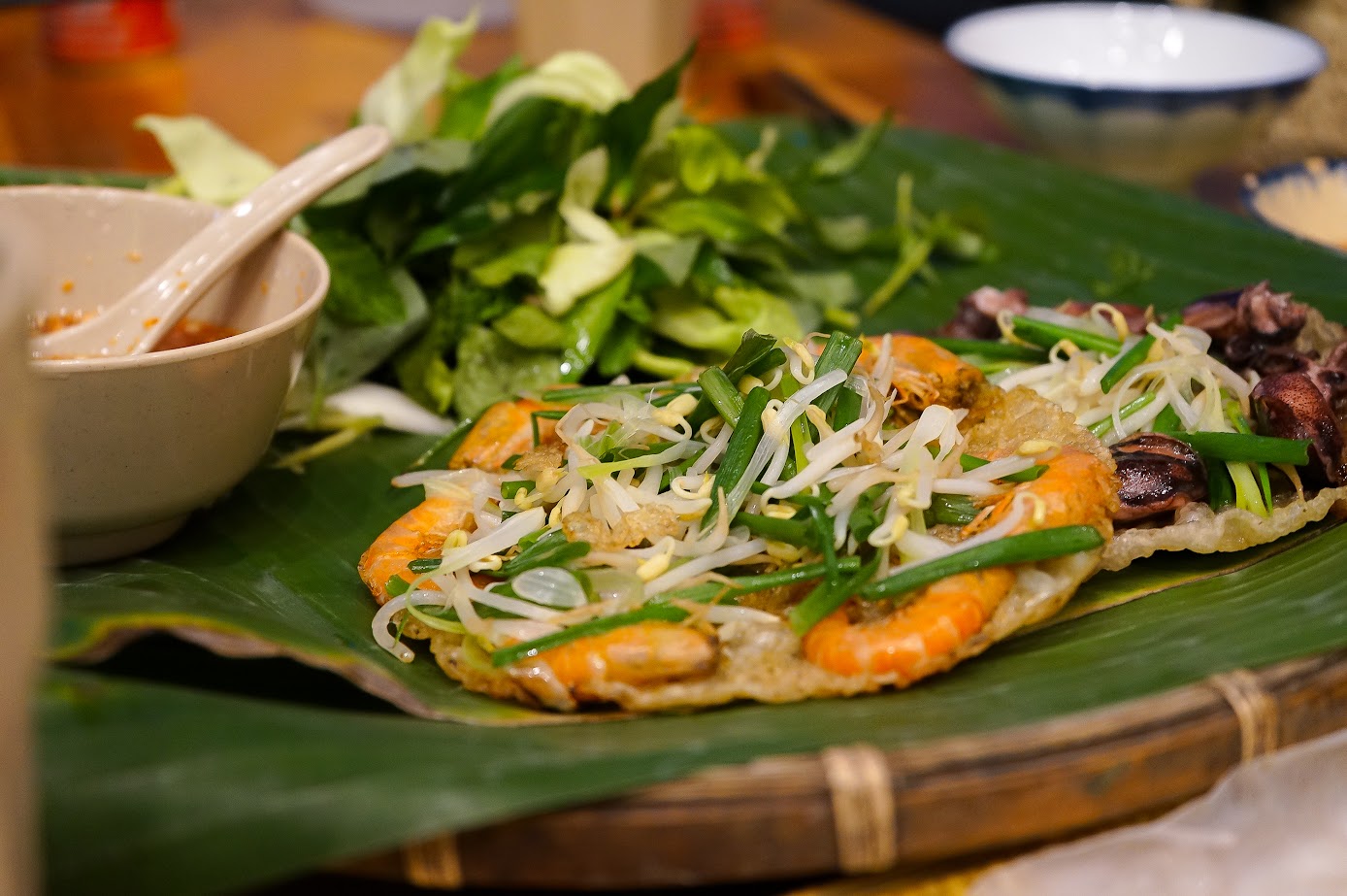 Jumping shrimp pancakes in Quy Nhon