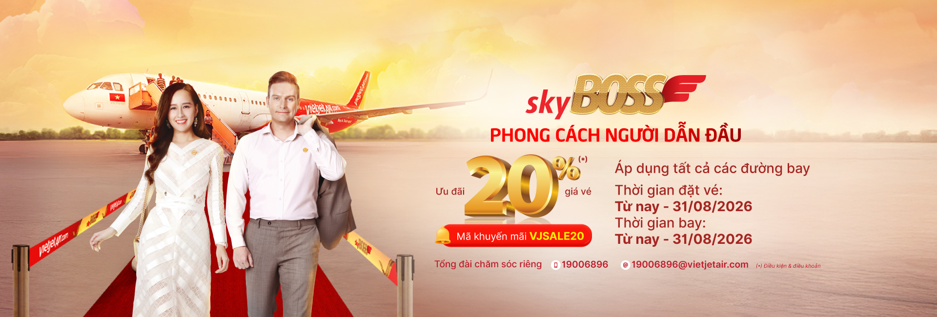 Khuyến mãi 20% hạng vé Deluxe - SkyBoss - Business Từ nay đến 23h00 ngày 31/08/2026