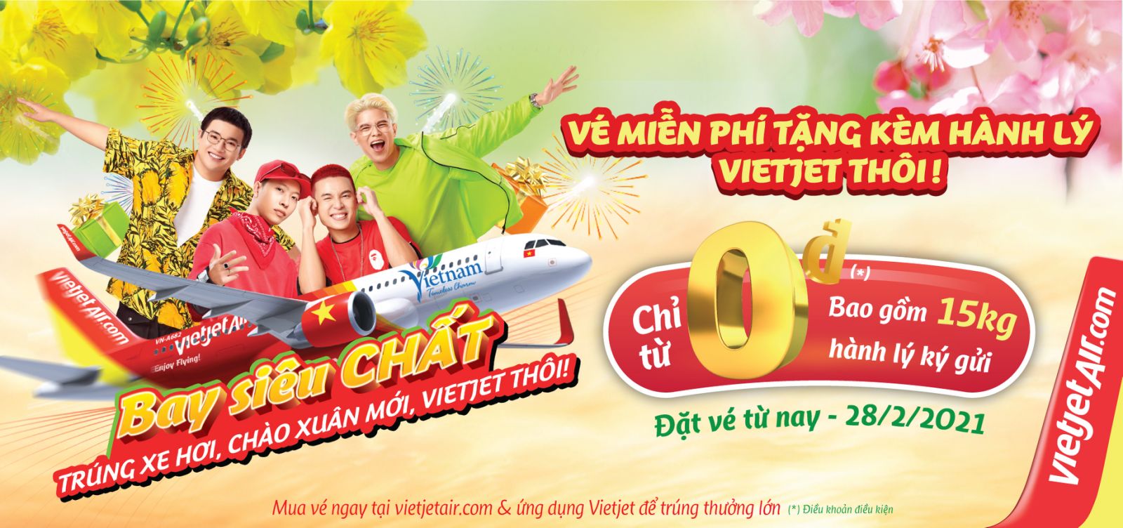 Vé miễn phí - tặng kèm hành lý - Vietjet thôi