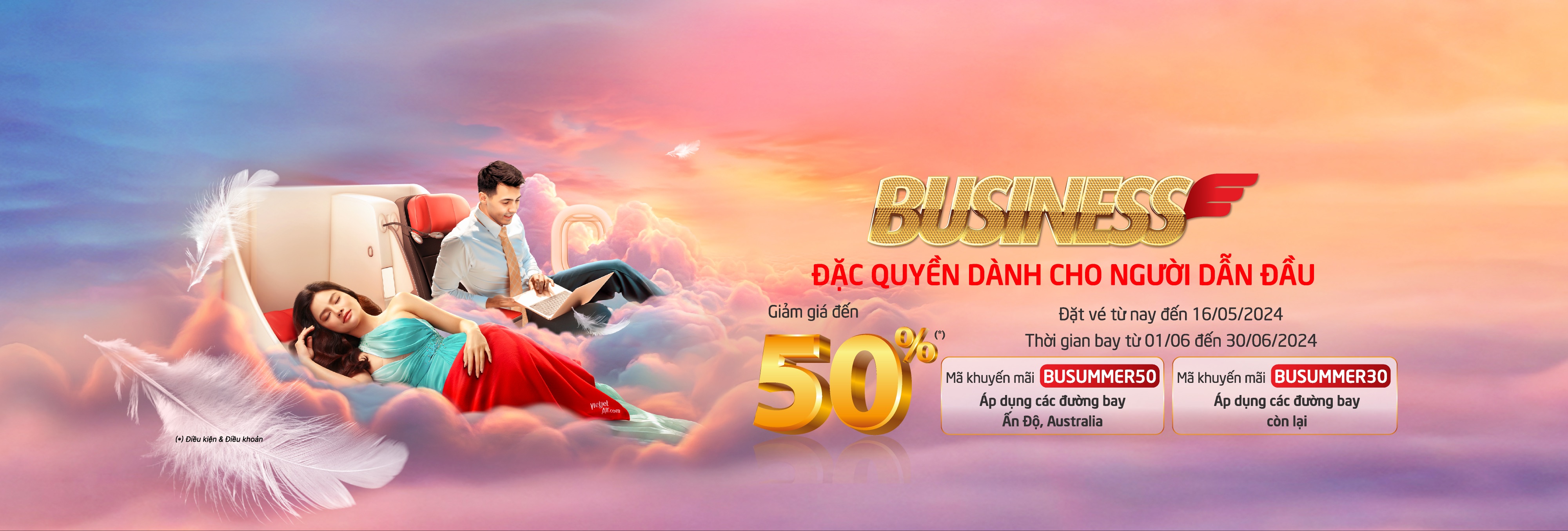 ĐẶC QUYỀN DÀNH CHO NGƯỜI DẪN ĐẦU ƯU ĐÃI HẠNG VÉ BUSINESS LÊN ĐẾN 50%