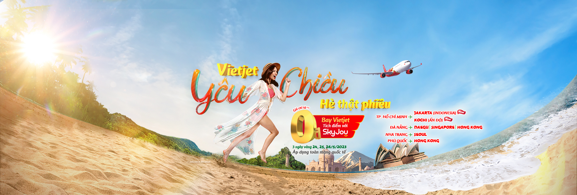 Chào mừng đường bay mới, bay quốc tế chỉ từ 0đ