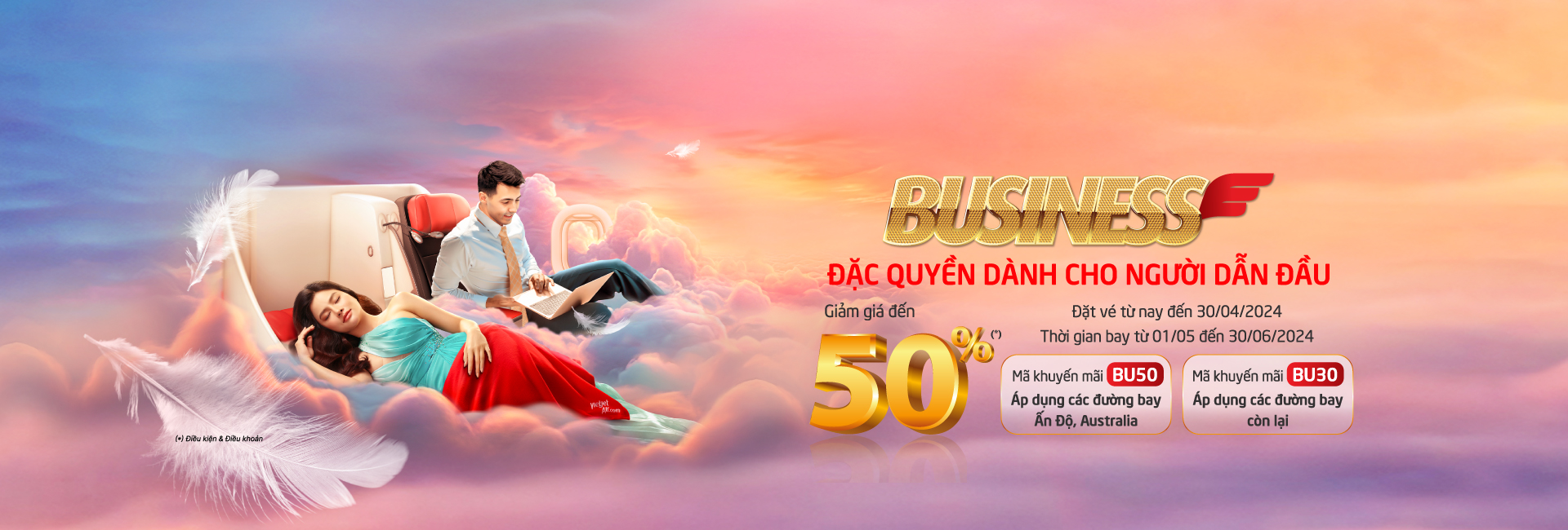 ĐẶC QUYỀN DÀNH CHO NGƯỜI DẪN ĐẦU ƯU ĐÃI HẠNG VÉ BUSINESS